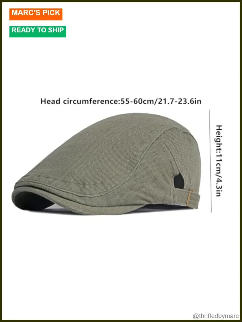 Cotton Newsboy Flat Cap for Men and Women, Adjustable Cabbie Beret Hat